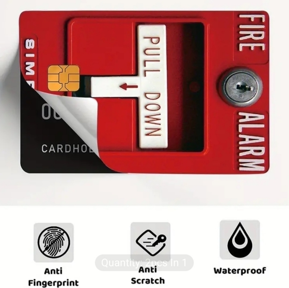 Set of 2 fire alarm credit card skin